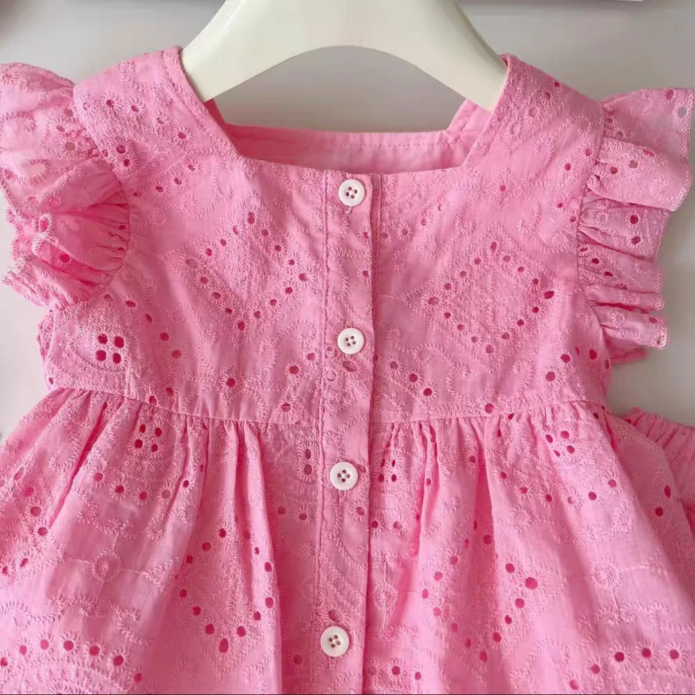 Conjunto Infantil Rosa Encanto Bordado