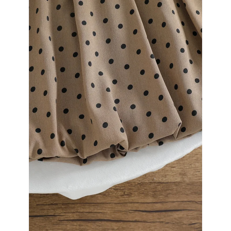 Vestido Infantil Vintage Poá sem Manga Casual